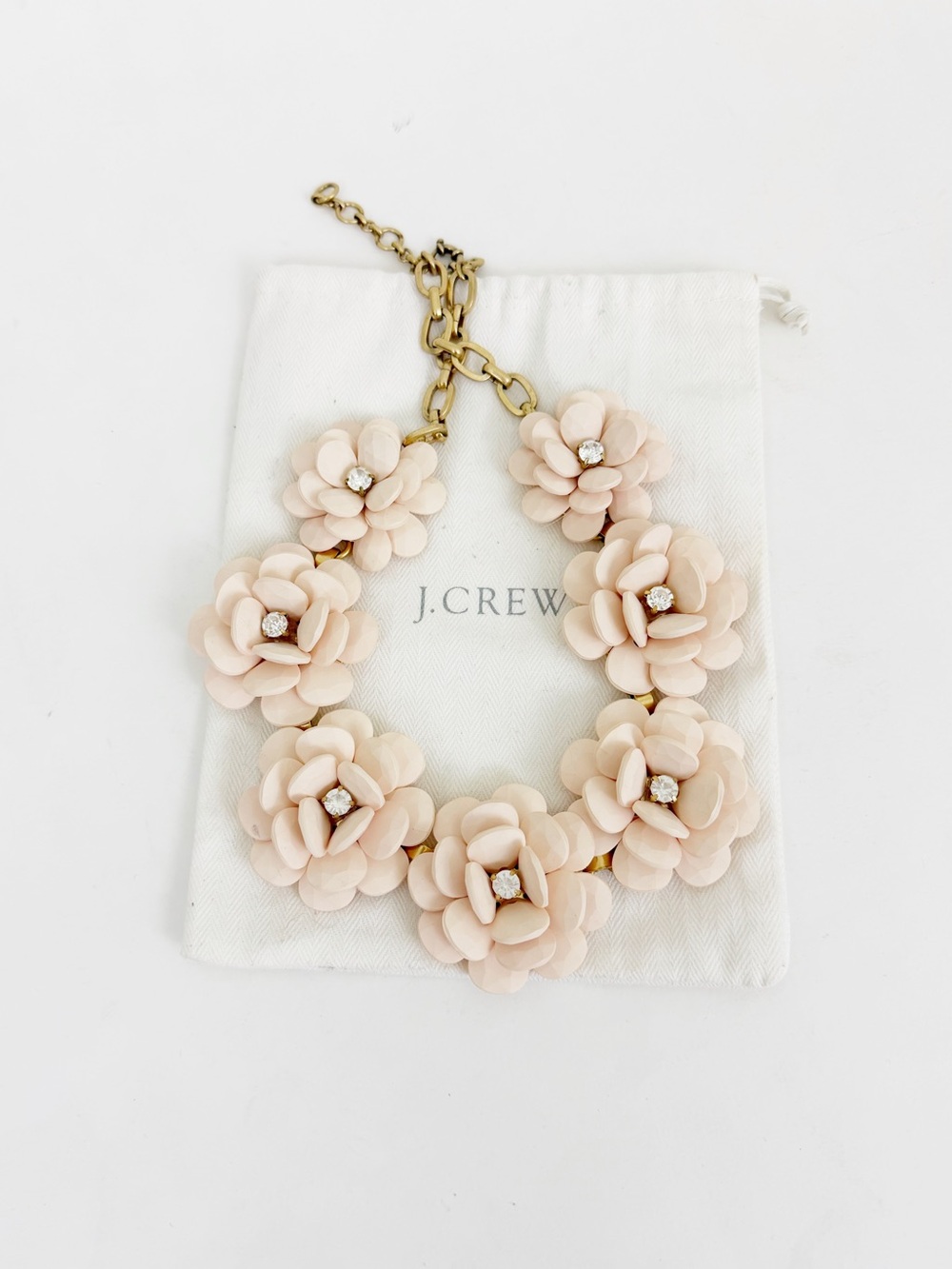 J. Crew Pale Pink Floral Statement Necklace